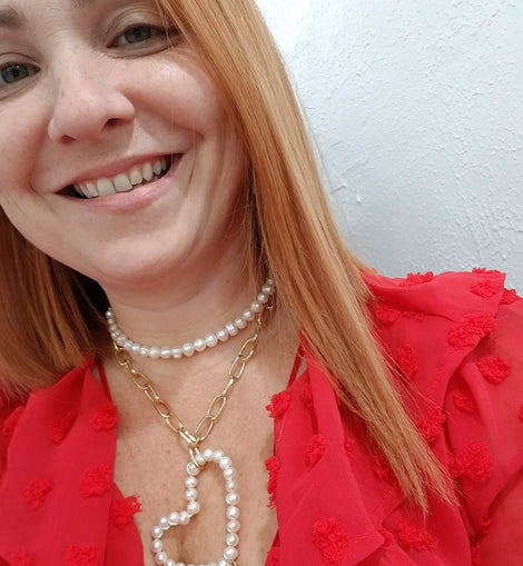 Pearl Heart Choker Pendant