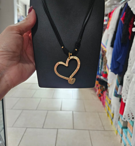 Heart leather Necklace