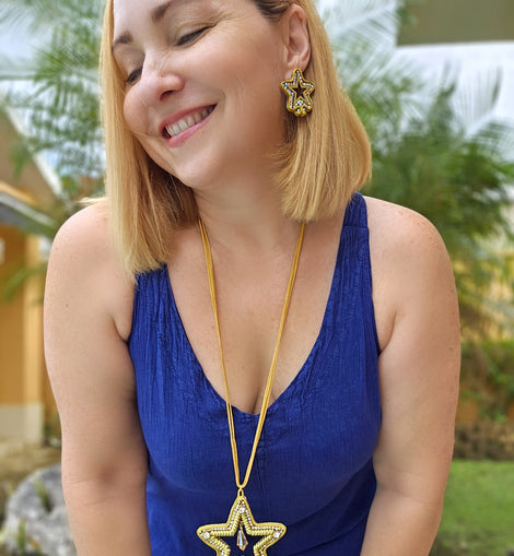 Star Soutache tassel necklace set