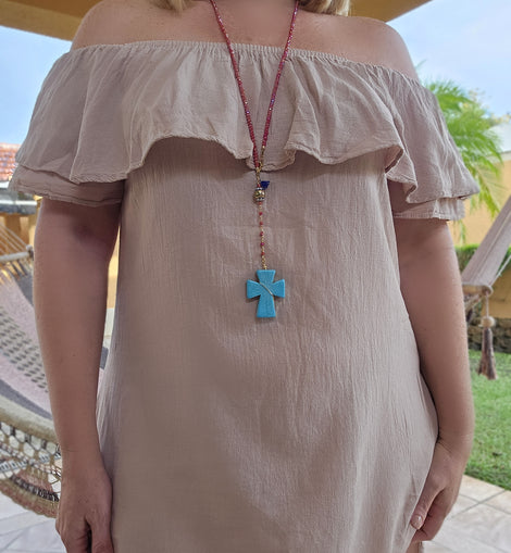 Howlite Cross Rosary