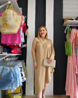 Mocha Shimmering Maxitunic Dress