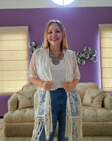 Lace Crochet Fringe Cardigan