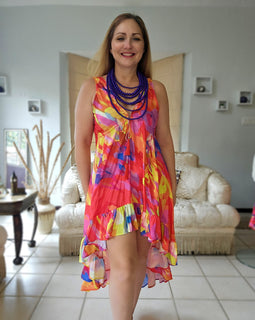 Nahali Multicolor Hi low Maxidress Angelina
