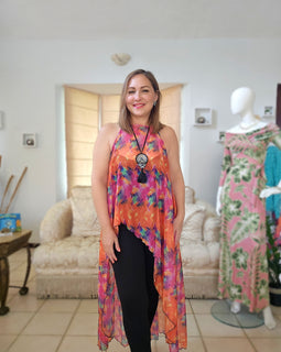 Fushia Mix Hi low Tunic by Carlota Alfaro