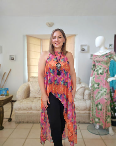 Fushia Mix Hi low Tunic by Carlota Alfaro