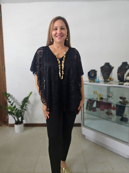 Lace V Neck Tunic
