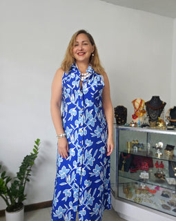Chambray Floral Maxidress