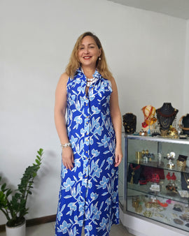 Chambray Floral Maxidress