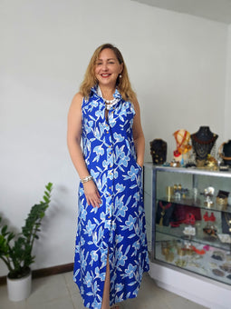 Chambray Floral Maxidress