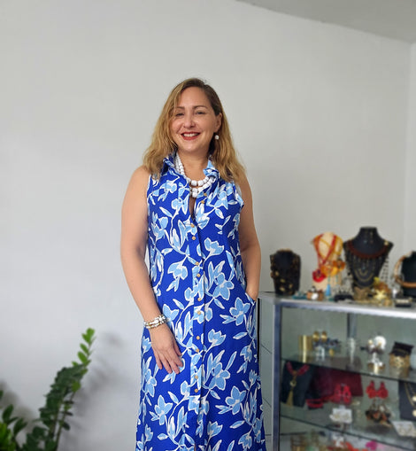Chambray Floral Maxidress