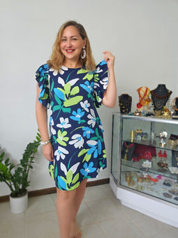 Navy Floral Tunic Dress
