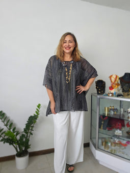 Gold Shimmering Black & White tunic