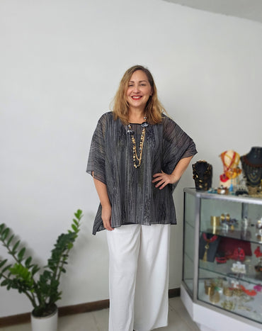 Gold Shimmering Black & White tunic