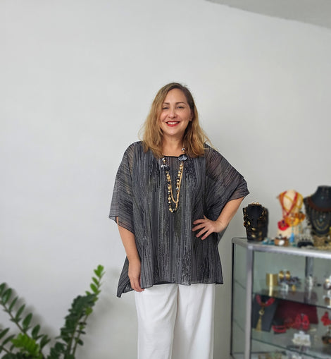 Gold Shimmering Black & White tunic