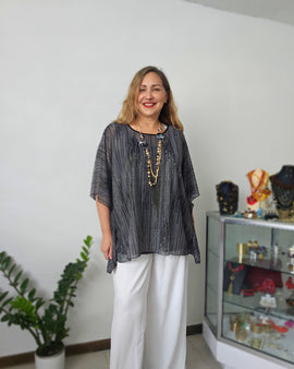 Gold Shimmering Black & White tunic