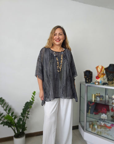 Gold Shimmering Black & White tunic
