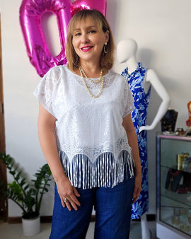 Lace Fringe Blouse