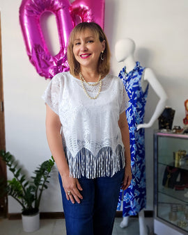 Lace Fringe Blouse