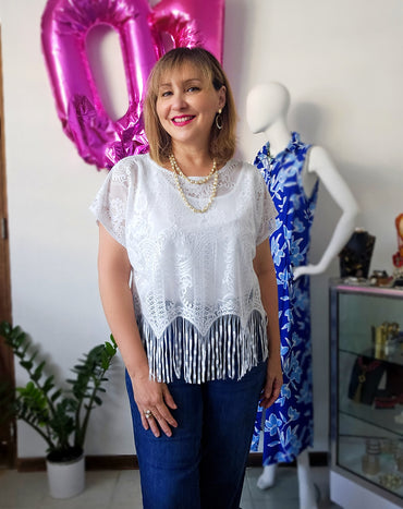 Lace Fringe Blouse