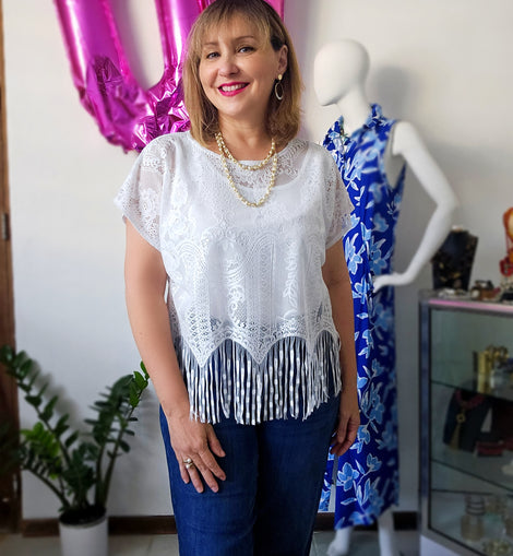 Lace Fringe Blouse