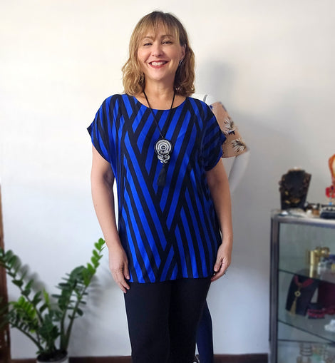 Asymetric Stripes tunic
