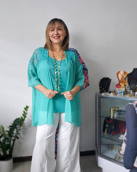 Lace Cardigan y top Básica