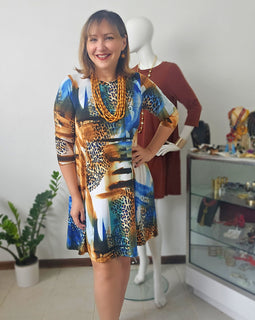 Feathers Brown mix tunic dress