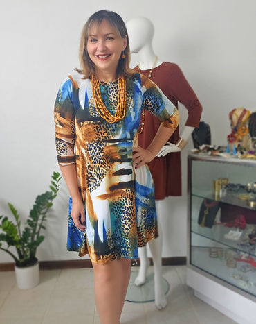 Feathers Brown mix tunic dress