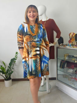 Feathers Brown mix tunic dress