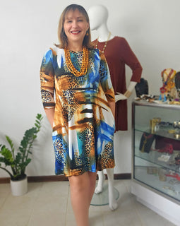 Feathers Brown mix tunic dress