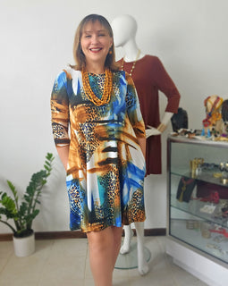 Feathers Brown mix tunic dress
