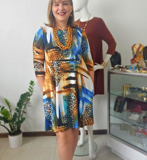 Feathers Brown mix tunic dress