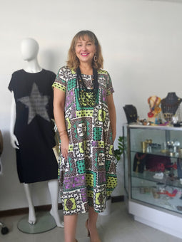 Patch Work Maxi tunic dress