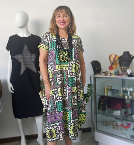 Patch Work Maxi tunic dress