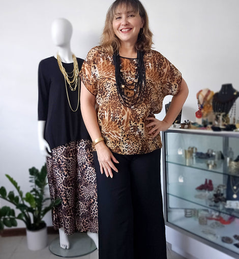 Leopard Print Tunic Blouse