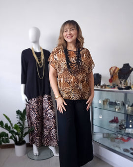 Leopard Print Tunic Blouse