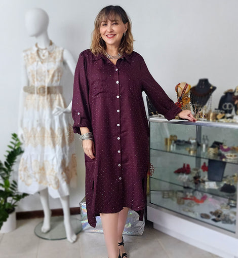 Glitter Shirt Dress