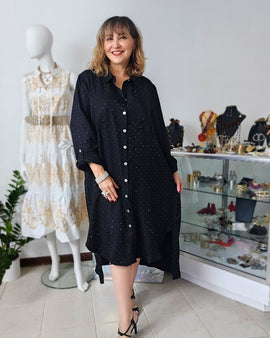 Glitter Shirt Dress