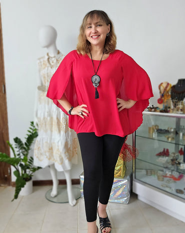 Cape Ruffles tunic Blouse