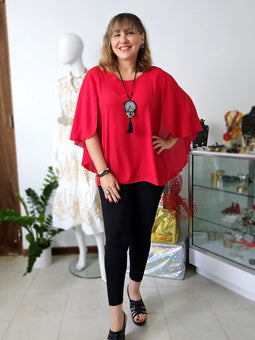 Cape Ruffles tunic Blouse