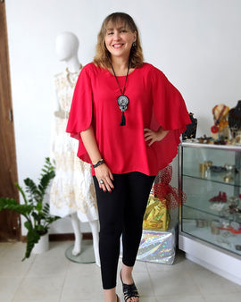 Cape Ruffles tunic Blouse