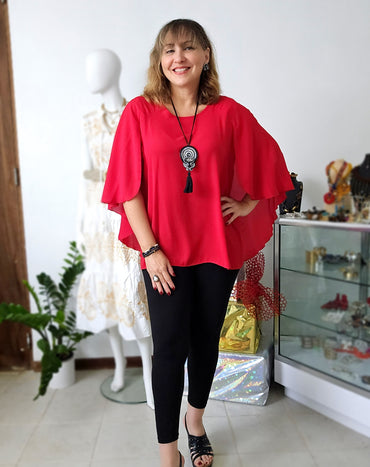 Cape Ruffles tunic Blouse