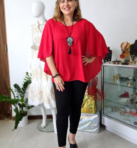 Cape Ruffles tunic Blouse