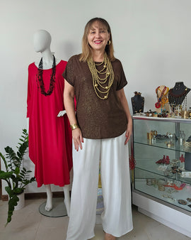 Cholate Gold Sparkles tunic Blouse