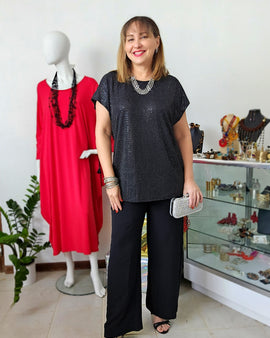 Sequins tunic blouse