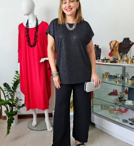 Sequins tunic blouse