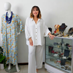 Hi low ballon Sleeves Tunic Blouse