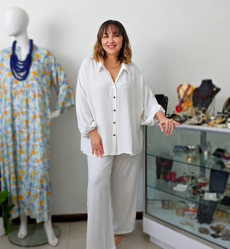 Hi low ballon Sleeves Tunic Blouse