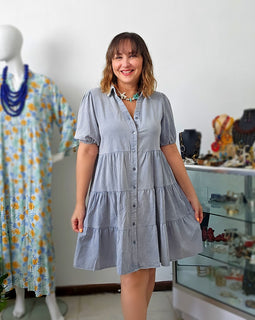 Denim Babydoll Tunic Dress