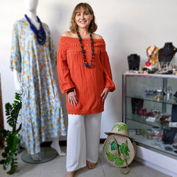 Crochet Cotton off shoulder tunic